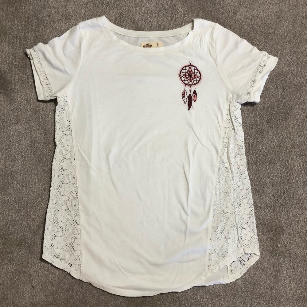 white lace shirt